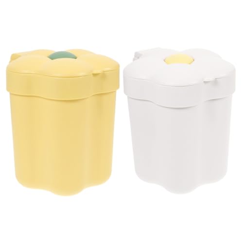 Gogogmee 2Stücke Mini Mülleimer im Cartoon Design Praktischer Tischabfalleimer für Büro und Zuhause Kompaktes Format für Schreibtisch und Arbeitsplatte von Gogogmee