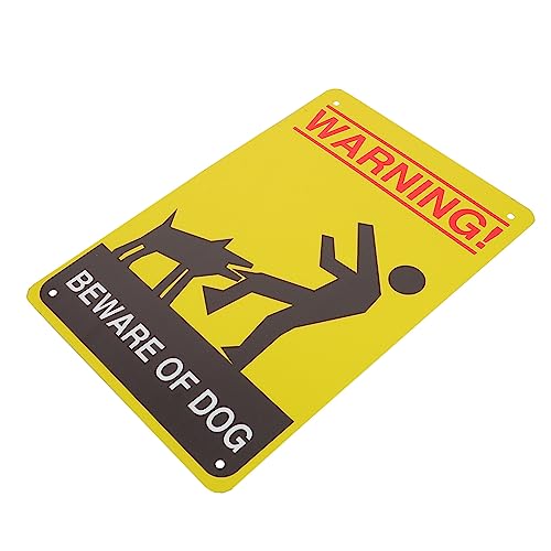 Gogogmee 2Stücke Vorsicht Hund Warnschild Garten Dekoration Hochsichtbares Design Rostfreies Blechmaterial Einfache mit Löchern Warnung für Hundebesitzer und Passanten von Gogogmee