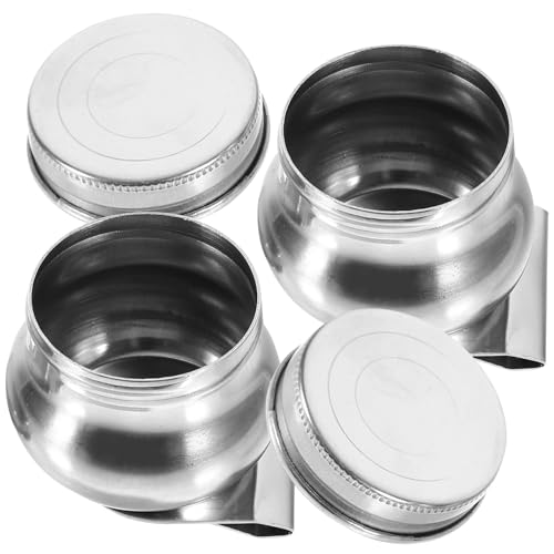 Gogogmee 2stücke Edelstahl Palettenbecher Schöpfbecher Für Ölgemälde Reinigungsbehälter Künstler Werkzeug Tragbar Mit Deckel Farbbecher Pinselreinigungstopf Zeichenbedarf Ölpalettenbecher a von Gogogmee