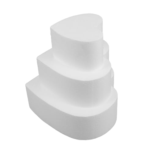 Gogogmee 3 STÜCKE Teiliges Herzförmiges Schaumstoff Kuchenmodell Weiße Wiederverwendbare Cake Dummies für Valentinstag Schokoladen Backform für Schulmodellierung und Tortendekoration von Gogogmee