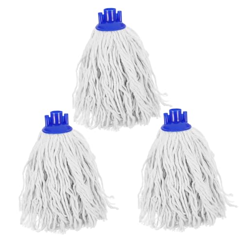 Gogogmee 3 Stück Wischmopp Ersatzköpfe Baumwolle Wiederverwendbare Mop Köpfe mit Hoher Wasseraufnahme für Effektive von Fliesen und Marmor von Gogogmee