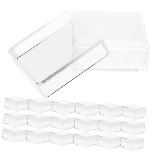 Gogogmee 30 Stück Transparente Mini Aufbewahrungsbox aus Robustem Kunststoff Quadratisch Stapelbar für Schmuck Sammlerstücke und Präsentation Klares Design zur Einfachen Sichtbarkeit von Gogogmee