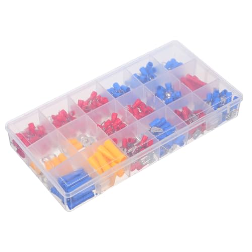 Gogogmee 300 Stk. Teiliges Isolierte Schrumpfverbinder für Auto und Vielseitiges Kabelverbindungs Kit mit Ring Gabel und Steckklemmen Langlebige Crimpanschlüsse für Professionelle von Gogogmee