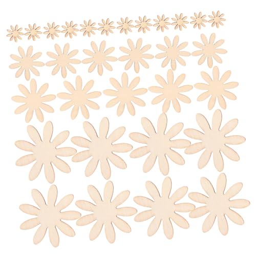 Gogogmee 350 Stück Teiliges Holzblumen Basteln Naturbelassene Holzblüten in Verschiedenen Splintfrei für Sichere Projekte als Tischdeko Hochzeits Weihnachtsornamente von Gogogmee