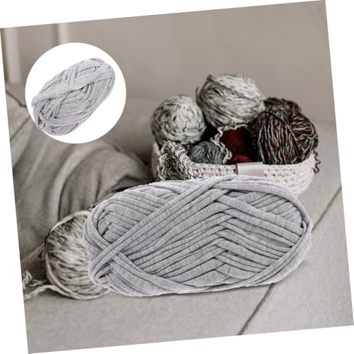 Gogogmee 4 Rollen Handgehäkeltes Originelles Flaches Strickgarn aus Weichem Polyester pro Vielseitiges DIY strickseil für Heimdekoration Teppiche Wollpuppen und Bastelprojekte von Gogogmee
