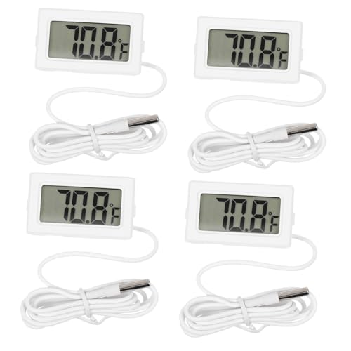 Gogogmee 4 Stück Teiliges Display Fisch Tank Thermometer Präzise Temperaturmessung für Aquarien Wassertemperaturmesser und Praktisch Weiß von Gogogmee