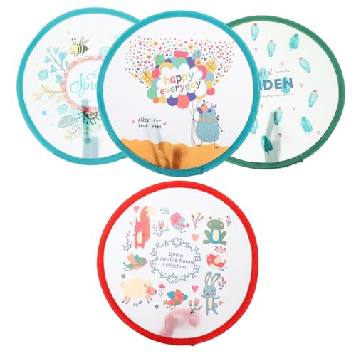 Gogogmee 4 Stück Teiliges Faltbare Runde Handfächer im Japanischen Stil Leichte Polyester Handfächer mit Cartoon Motiven Tragbar für Bühne Party Tanz und Sommerreisen Gogogmee 4 Stück Teiliges Faltbare Runde Handfächer im Japanischen Stil Leichte Polyester Handfächer mit Cartoon Motiven Tragbar für Bühne Party Tanz und Sommerreisen von Gogogmee