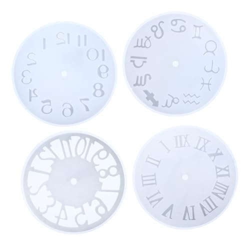 Gogogmee 4 Stück Teiliges Silikon Uhr Mold mit Römischen Ziffern DIY Bastelwerkzeug für Uhrenherstellung Einfach zu Reinigen und Professionell der Anwendung für Kreative Projekte von Gogogmee