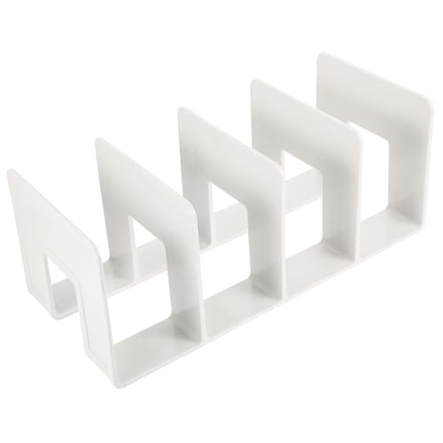 Gogogmee 4Gitter Dekorativer Buchhalter Multifunktionaler Buch Organizer Buchstütze aus Hochwertigem Acryl für Büro und Wohnräume Fach Unterteilung für Bücher Dokumente von Gogogmee