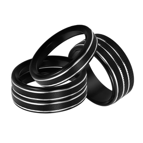 Gogogmee 4Stücke Aluminiumlegierung Knopfabdeckung für Jlu Klimaanlage Schalter Innenverkleidung Schwarz Einfache Installation Langlebig Robust von Gogogmee