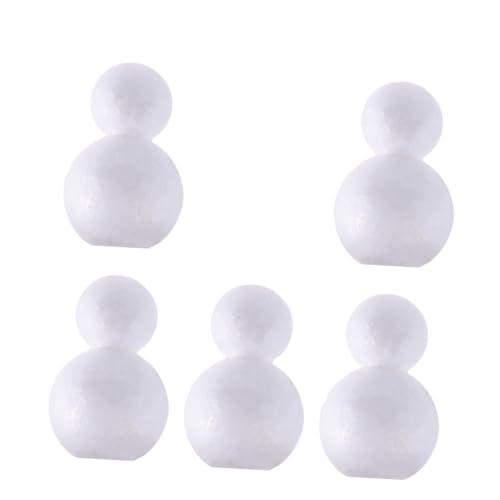 Gogogmee 5 Stück Teiliges DIY Schneemann aus Schaumstoff Kreative Bastelmaterialien für Weihnachtsdeko Leichte und Langlebige Schneemann Figuren zum Bemalen für Zuhause und Büro von Gogogmee