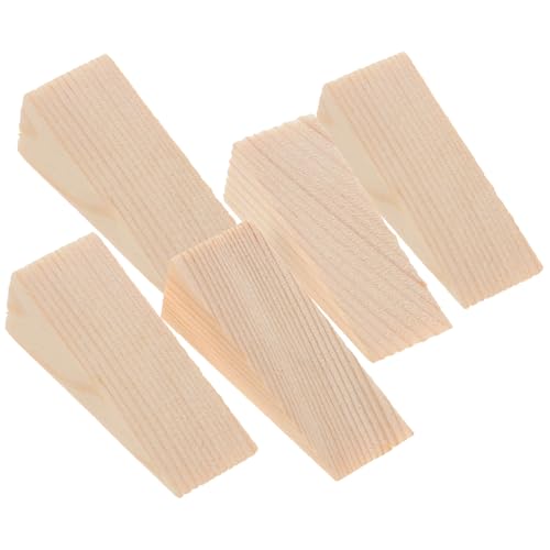 Gogogmee 5 Stück Teiliges Türkeil aus Robustem Holz Rutschfester Türstopper Winkel für Schwere Haustüren Sicherer Türhalter für Zimmertüren Kratzfest Teppich Holz Fliesen und Beton von Gogogmee