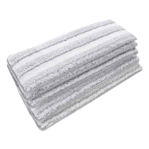 Gogogmee 5 Stück Teiliges Wiederverwendbare Mikrofaser Mopp Pads mit Selbstklebendem Streifenmuster Flach Haftende Ersatzbezüge für Bodenwischer Waschbare Reinigungspads für Vielseitige von Gogogmee