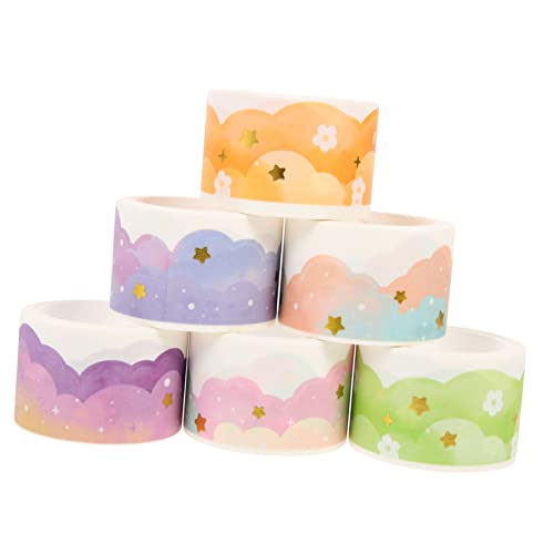Gogogmee 6 Rollen Teiliges Washi Tape mit Goldgeprägtem Design Selbstklebend Leicht Abreißbar Vielseitig für Scrapbooking Journaling DIY Dekoration Verschiedene Muster Langlebiges von Gogogmee
