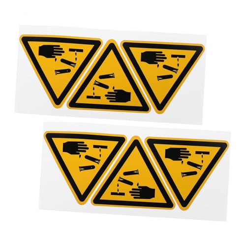 Gogogmee 6 Stück Teiliges Warnetiketten Korrosionswarnung Selbstklebend Sicherheitsaufkleber Caution Against Corrosion Warnschild für Arbeits und Gefahrenbereiche von Gogogmee