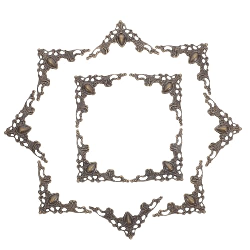 Gogogmee 80 Stück Vintage Metall Eckenschützer Robuste Eisen Buch Fotoecken mit Filigranem Muster Schützende DIY Scrapbooking Alben Notizbücher und Geschenkverpackungen von Gogogmee