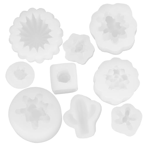 Gogogmee 9 Stück Teiliges Silikonform für Kerzen Gießen und Seifenherstellung Flexible und Wiederverwendbare Sukkulenten Kaktus formen Bpa frei für DIY Aromatherapie und Handwerk von Gogogmee