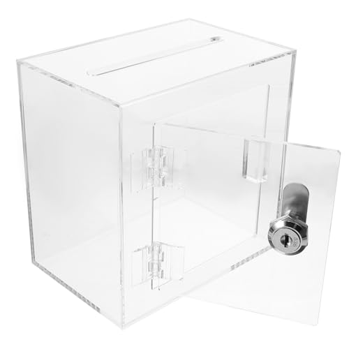 Gogogmee Abschließbare Transparente Spendenbox aus Acryl Multifunktionale Vorschlags Wahlurne für Fundraising Sichere Briefkasten Box mit Schloss für Faire Abstimmungen und Spenden Gogogmee Abschließbare Transparente Spendenbox aus Acryl Multifunktionale Vorschlags Wahlurne für Fundraising Sichere Briefkasten Box mit Schloss für Faire Abstimmungen und Spenden von Gogogmee