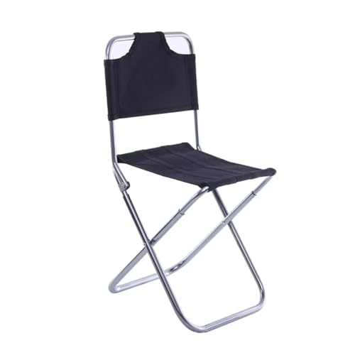 Gogogmee Aluminium Klappstuhl mit Rückenlehne Schwarz Silber Faltbarer Campingstuhl und Angelhocker Leichter Outdoor Klapphocker Robuster Aluminiumrahmen für Wandern Angeln und Reisen von Gogogmee
