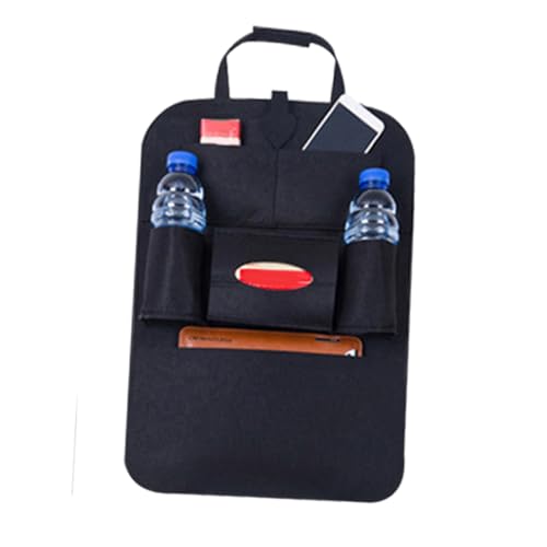 Gogogmee Auto Rücksitz Organizer mit Mehreren Fächern Verstellbaren Gurten und Schutz für Flasche Regenschirm für Autositzmodelle Schwarz von Gogogmee