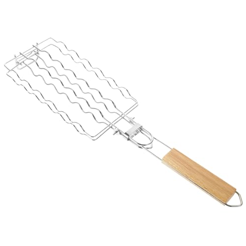 Gogogmee BBQ Grillnetz Klammer aus Edelstahl mit Langem Holzgriff und Tragbar für Outdoor Grillen Camping Picknick Vielseitig Einsetzbar für Fleisch und Gemüse Leicht zu Reinigen Gogogmee BBQ Grillnetz Klammer aus Edelstahl mit Langem Holzgriff und Tragbar für Outdoor Grillen Camping Picknick Vielseitig Einsetzbar für Fleisch und Gemüse Leicht zu Reinigen von Gogogmee