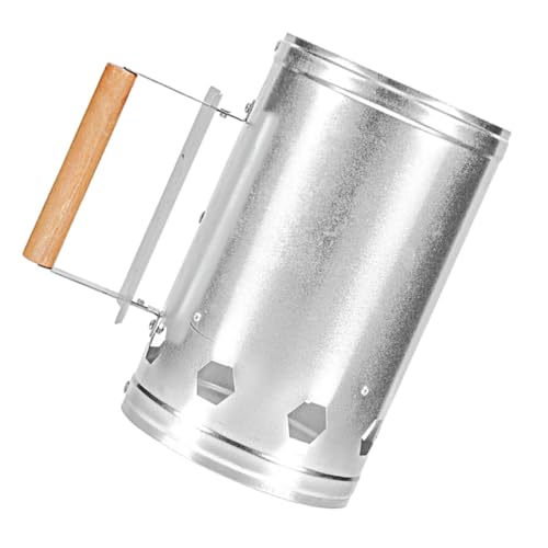 Gogogmee BBQ Tool Kaminanzünder Holzgriff Langlebiger Hitzebeständiger Holzkohle Anzündkamin für Grill Camping und Kaminofen Schnelles Anzünden durch Große Luftventile von Gogogmee