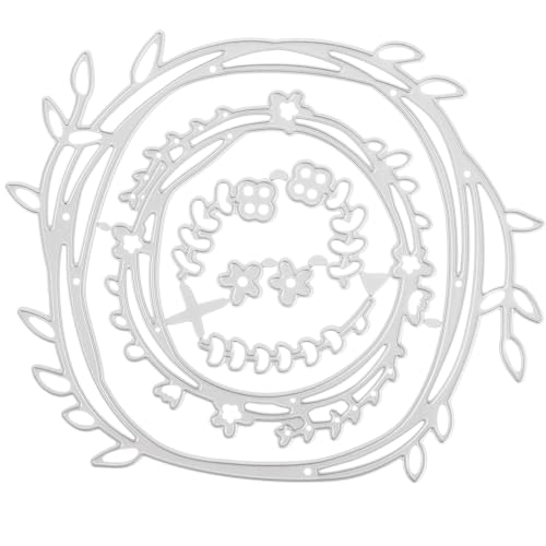 Gogogmee Carbon Steel Cutting Die Wreath Design DIY Stanzschablone für Basteln Scrapbooking Einladungskarten Sammelalbum Karten Herstellung Kreativ von Gogogmee