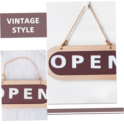 Gogogmee Doppelseitiges Holz Wendeschild Open Closed Geschäft Tür Dekor mit Retro Design und Praktischem Aufhänger für Laden Fenster Bar Restaurant Business von Gogogmee
