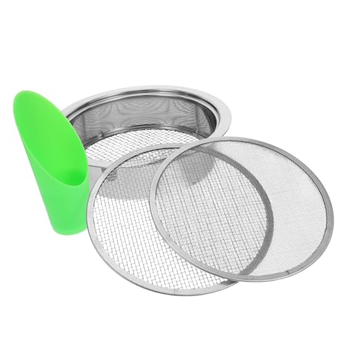Gogogmee Edelstahl Gartensieb mit Maschenweiten und Plastikschaufel Robustes Bodensieb für Erde Kompost und Steinentfernung Effizientes Gartensieb zur Bodenbelüftung und Gogogmee Edelstahl Gartensieb mit Maschenweiten und Plastikschaufel Robustes Bodensieb für Erde Kompost und Steinentfernung Effizientes Gartensieb zur Bodenbelüftung und von Gogogmee
