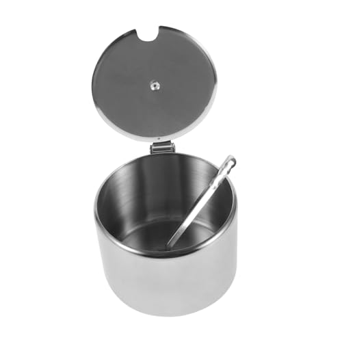 Gogogmee Edelstahl Gewürzglas mit Löffel nicht Magnetisch Langlebiger Gewürzbehälter für Küchenaufbewahrung für Zucker und Gewürze Einfach zu Reinigen Bedienen von Gogogmee