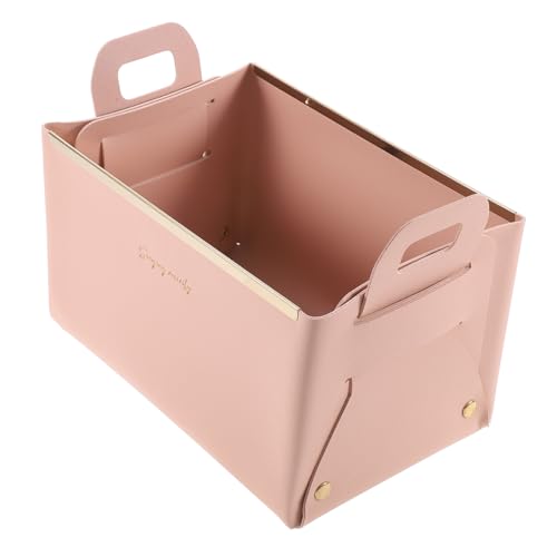 Gogogmee Faltbare Aufbewahrungsbox für Schreibtisch Multifunktionale Desktop Organizer Box Faltbar und Platzsparend Modernes Design für Büro und Zuhause Rosa Korb von Gogogmee