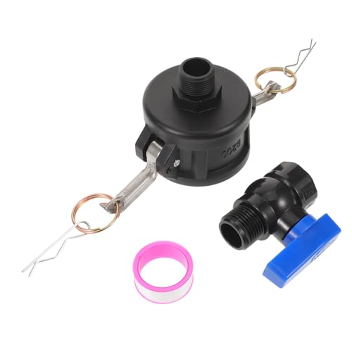 Gogogmee Gallonen Ibc Tank Adapter Schlauchanschluss mit Kunststoff Absperrventil Kugelhahn für Gartenschlauch Wasserregulierung und Vielseitige Anschlussmöglichkeiten von Gogogmee