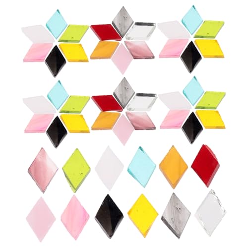 Gogogmee Glasmosaikfliesen Diamantform Bunte Dreieck Mosaiksteine DIY Bastelbedarf für Dekoration Blumenübertöpfe Geburtstags Hochzeitsfeiern Heimgestaltung von Gogogmee