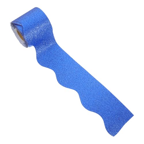 Gogogmee Glitzernde Schwarze Tafelkanten-bordüre Wasserfeste Dekorative Schul-pinnwand-dekoration für Klassenräume und Büros nicht Klebend Austauschbar Einfarbig Blau von Gogogmee