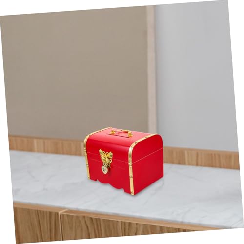 Gogogmee Holz Spardose mit Schloss Abschließbare Geldkassette aus Holz Vintage Aufbewahrungsbox für Münzen Dekorative Sparbüchse für Erwachsene und Praktische Desktop Geldbox von Gogogmee