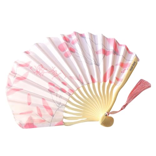 Gogogmee Japanischer Faltfächer aus Baumwollstoff mit Bambusgriff Antiker Stil Leicht und Tragbar Faltbarer Handfächer für Damen und Mädchen Dekorativ und Kühlend Geschenkidee für Sommer von Gogogmee