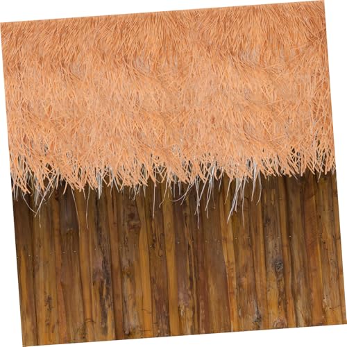 Gogogmee Künstliches Strohdach Feuerfest Naturgetreu Wetterbeständig Realistische Gartendeko für Terrasse und Außenbereich Langlebige Simulation Strohdach Dekoration für DIY von Gogogmee