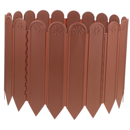 Gogogmee Kunststoff Gartenzaun Reusable Rasenkante mit Glatter Oberfläche Robuste Simulation für Blumenbeete Beeteinfassung Vielseitig für Garten und Terrasse in Dunkelbraun von Gogogmee