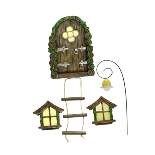 Gogogmee Leuchtende Harz elfenbaum deko mit Fenster Tür und Laterne Wetterfest Detailreich für Garten und Terrasse Kreative Feen Ornamente für Outdoor Gogogmee Leuchtende Harz elfenbaum deko mit Fenster Tür und Laterne Wetterfest Detailreich für Garten und Terrasse Kreative Feen Ornamente für Outdoor von Gogogmee