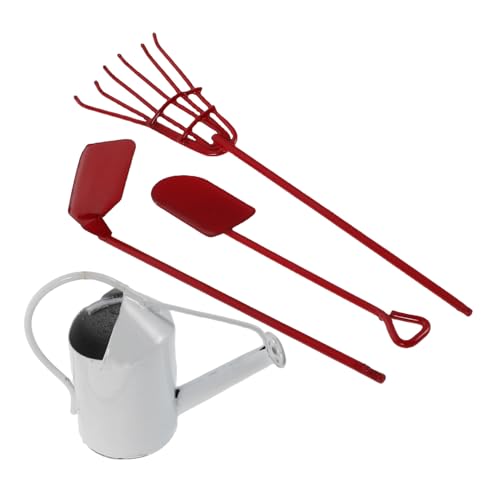 Gogogmee Miniatur Gartenwerkzeug Metall Mini Gartenschaufel Harke Hacke und Gießkanne für Puppenhaus für Sukkulentenpflege Kompakt Tragbar für Innen und Außenbereich von Gogogmee