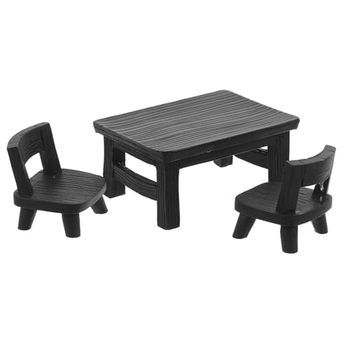 Gogogmee Miniatur Tisch und Stühle Set aus Resin Schwarze Puppenhaus Möbel Praktisch und Vielseitig für kleine Landschaft DIY Garten Dekoration Einfach zu Platzieren Charmantes Miniatur Gogogmee Miniatur Tisch und Stühle Set aus Resin Schwarze Puppenhaus Möbel Praktisch und Vielseitig für kleine Landschaft DIY Garten Dekoration Einfach zu Platzieren Charmantes Miniatur von Gogogmee