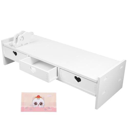 Gogogmee Monitorständer mit Schubladen Ergonomischer Schreibtischaufsatz zur Bildschirmhöhe Optimierung und Tastaturspeicherung für Home Office und Büroorganisation Gogogmee Monitorständer mit Schubladen Ergonomischer Schreibtischaufsatz zur Bildschirmhöhe Optimierung und Tastaturspeicherung für Home Office und Büroorganisation von Gogogmee