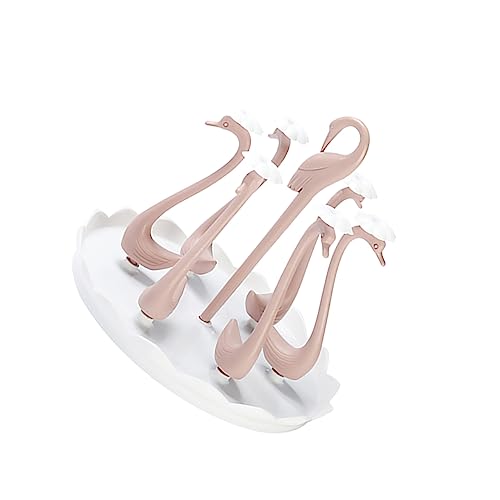 Gogogmee Plastikbecherhalter Rundes Stangen Abtropfgestell mit Schwanenmuster Drehbarer Kunststoff und Tassenständer Farbiger Mug Holder zur Tisch und Küchenorganisation Zuhause von Gogogmee