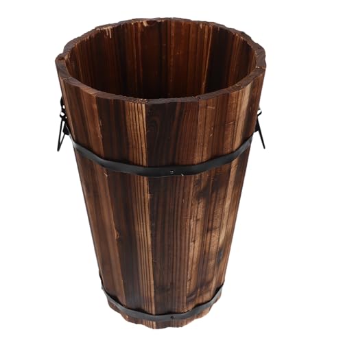 Gogogmee Rustikaler Holz Mülleimer Runde Abfalltonne für Badezimmer und Schlafzimmer Dekorativer Abfallbehälter Multifunktional als Aufbewahrungskorb Langlebig und Gogogmee Rustikaler Holz Mülleimer Runde Abfalltonne für Badezimmer und Schlafzimmer Dekorativer Abfallbehälter Multifunktional als Aufbewahrungskorb Langlebig und von Gogogmee