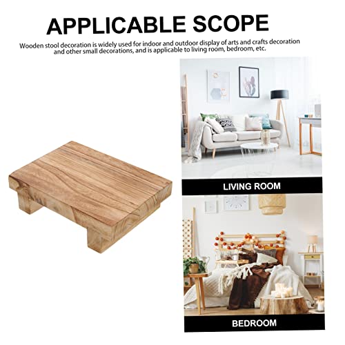 Gogogmee Rustikaler Holz hocker mit Einzigartiger Oberfläche Dekorativer Holzpodest für Tischdekoration Vielseitiger Holzständer für Pflanzen Kerzen Kleine Kunstwerke im Landhausstil von Gogogmee