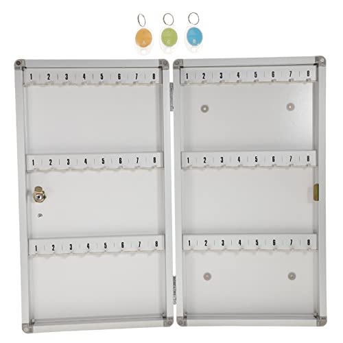Gogogmee Schlüssel Organizer Kasten aus Aluminium Wandmontage Abschließbar mit 48 Haken und Etiketten für Privathaushalte und Gewerbe von Gogogmee