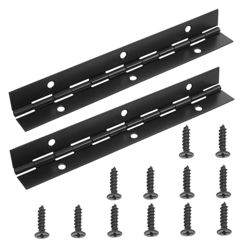 Gogogmee Schwarze Klavierscharniere Edelstahl Robustes Durchgehendes Klavierband für Möbel Holzboxen Klapptüren Inklusive Schrauben Langlebig Einfache Montage von Gogogmee