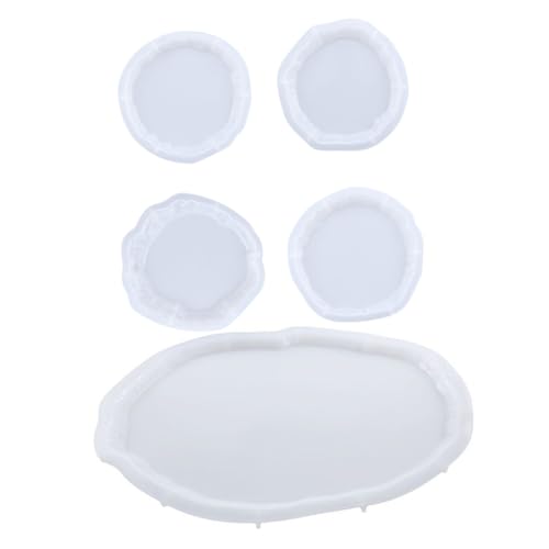 Gogogmee Silikonform für DIY Harz Untersetzer mit Unregelmäßigen Formen und Ovalem Tablett Flexibel Antihaftbeschichtet Robust und Leicht zu Reinigen für Bastelkunst und Tischdekoration von Gogogmee