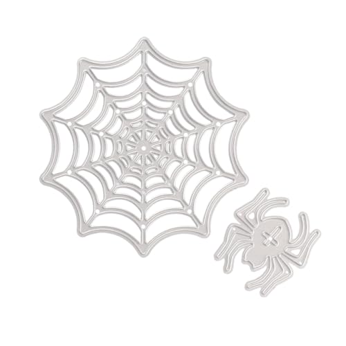 Gogogmee Stanzschablone Spinnennetz DIY Prägeschablone aus Kohlenstoffstahl für Scrapbooking Album Basteln Halloween Bastelvorlage Langlebig Robust Silber von Gogogmee