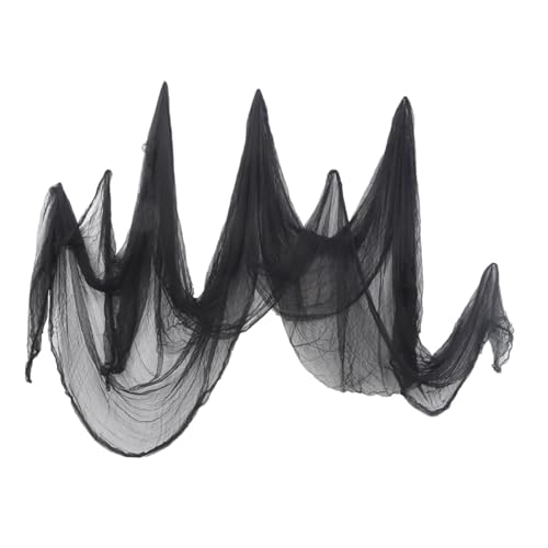 Gogogmee Stretchy Schwarze Spinnennetz Dekoration Reißfeste Halloween für Gruselige Partys und Spukhäuser Vielseitig Indoor Outdoor Einsetzbar Wiederverwendbar für Fenster und Türen von Gogogmee
